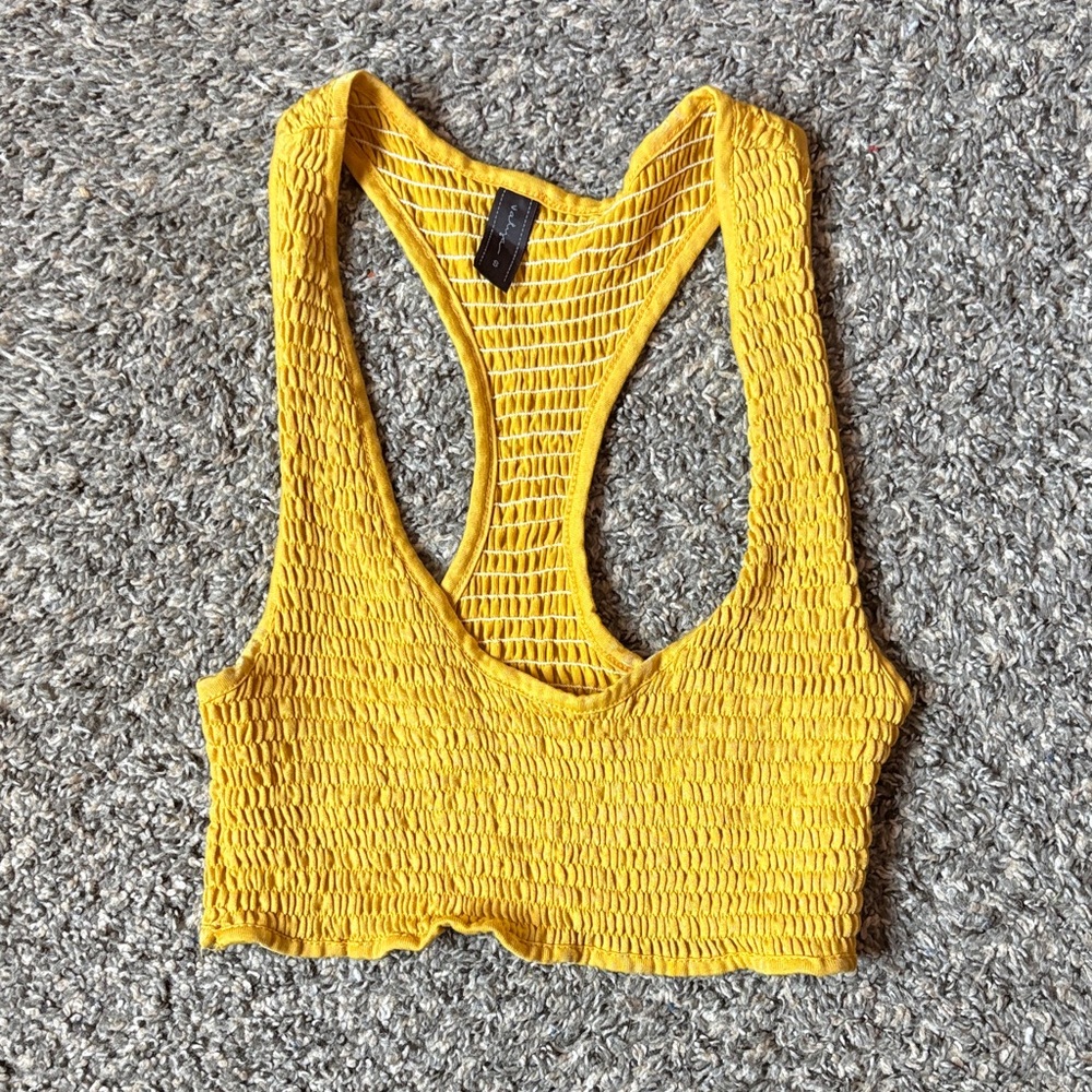 Vibrant Yellow Knit Crop Top